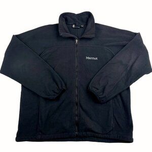 Marmot Men’s Full Zip Fleece Jacket Black Size M Outdoor Hiking Camping Layering